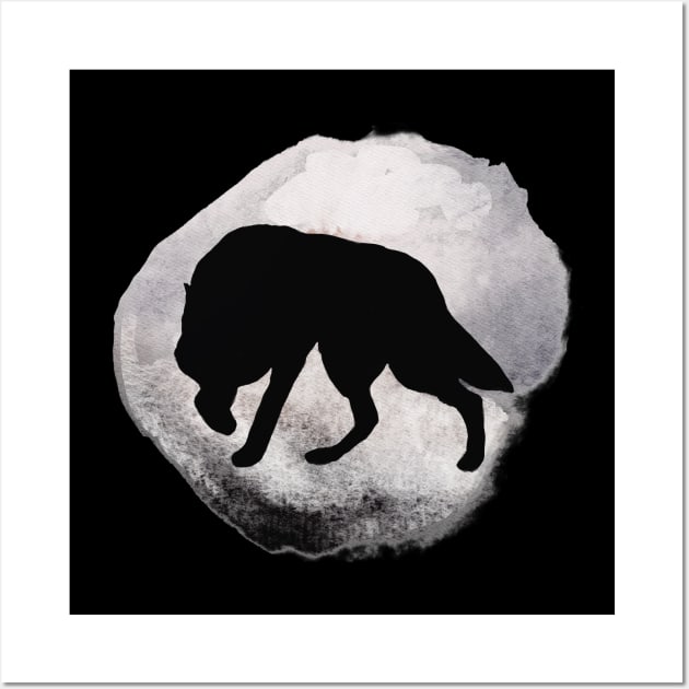 Lone Wolf Silhouette Wall Art by Whimsical Frank